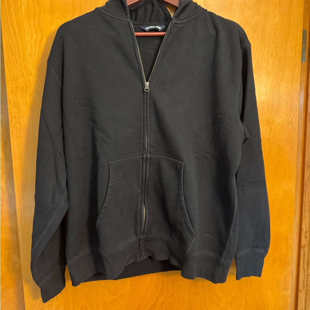 Lands' End Ladies Black Zip-Up Hoodie XL